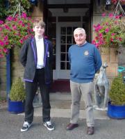 Logan with President Chris outside Westlands Hotel in Dunblane